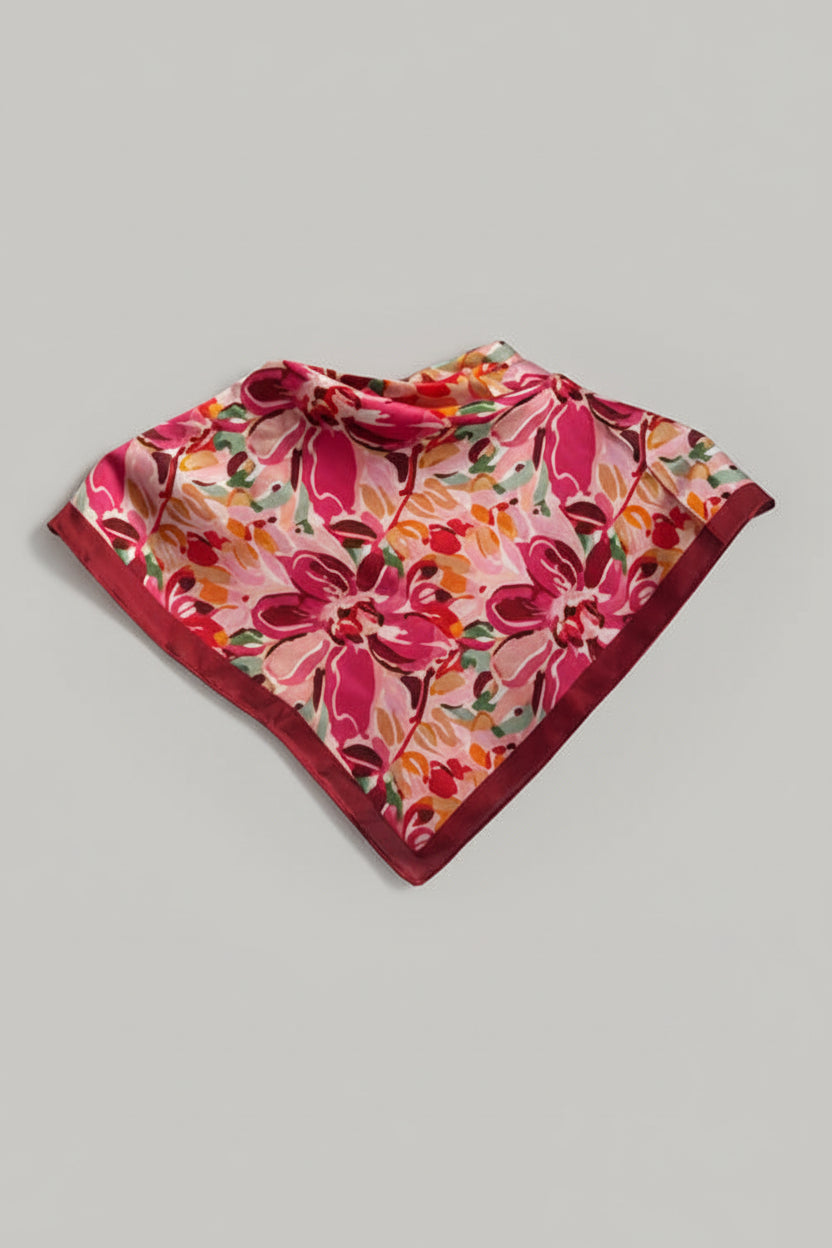 Foulard Bohème - Rouge floral