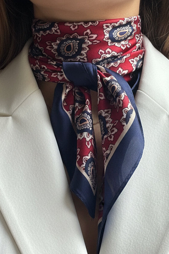 Foulard Bohème - Marine & Rouge