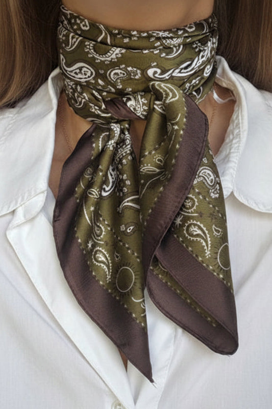Foulard Bohème - Kaki & Marron